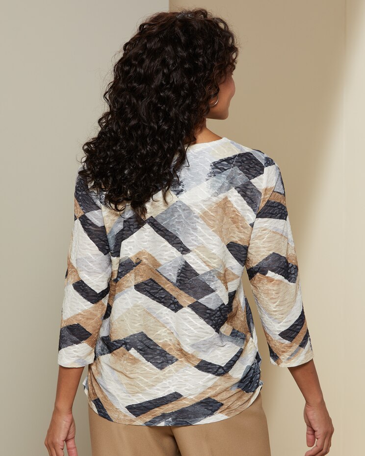 Abstract Chevron Tee by Alfred Dunner image number 2