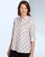 Mitered Texture Stripe Shirt by Alfred Dunner thumbnail number 1