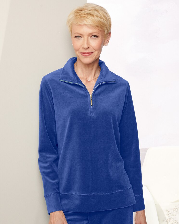 Velour Polo Top image number 1