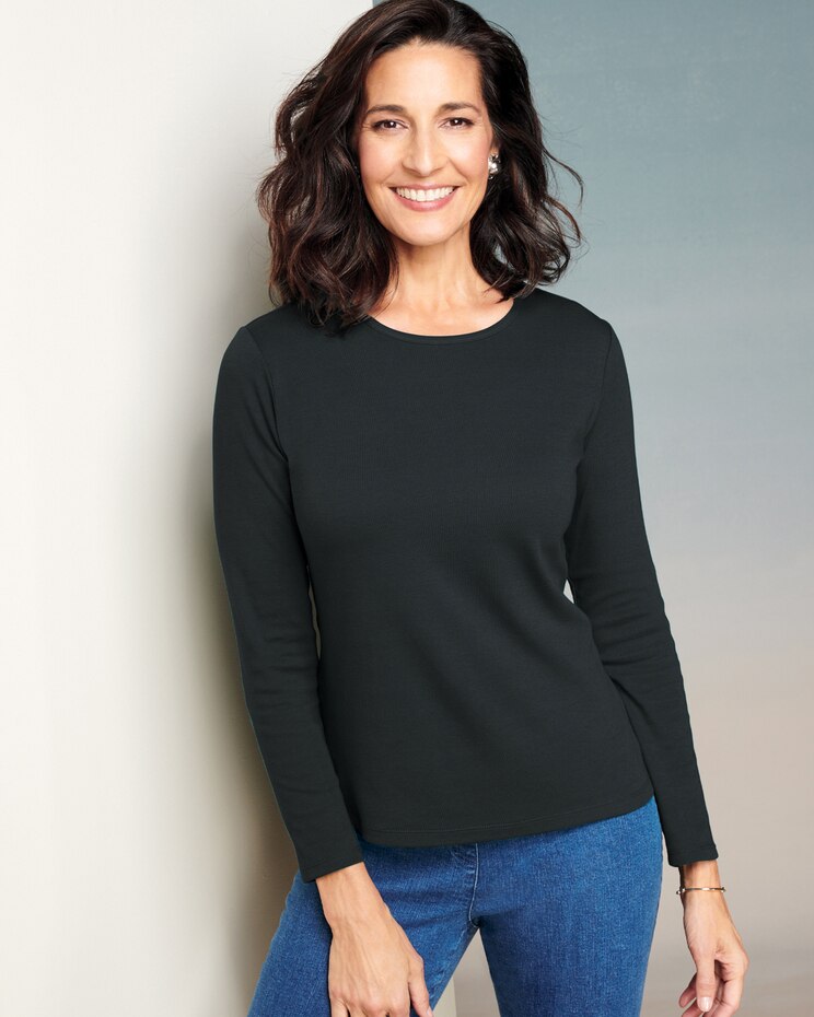 Essential Jewel Neck Long Sleeve Tee image number 1