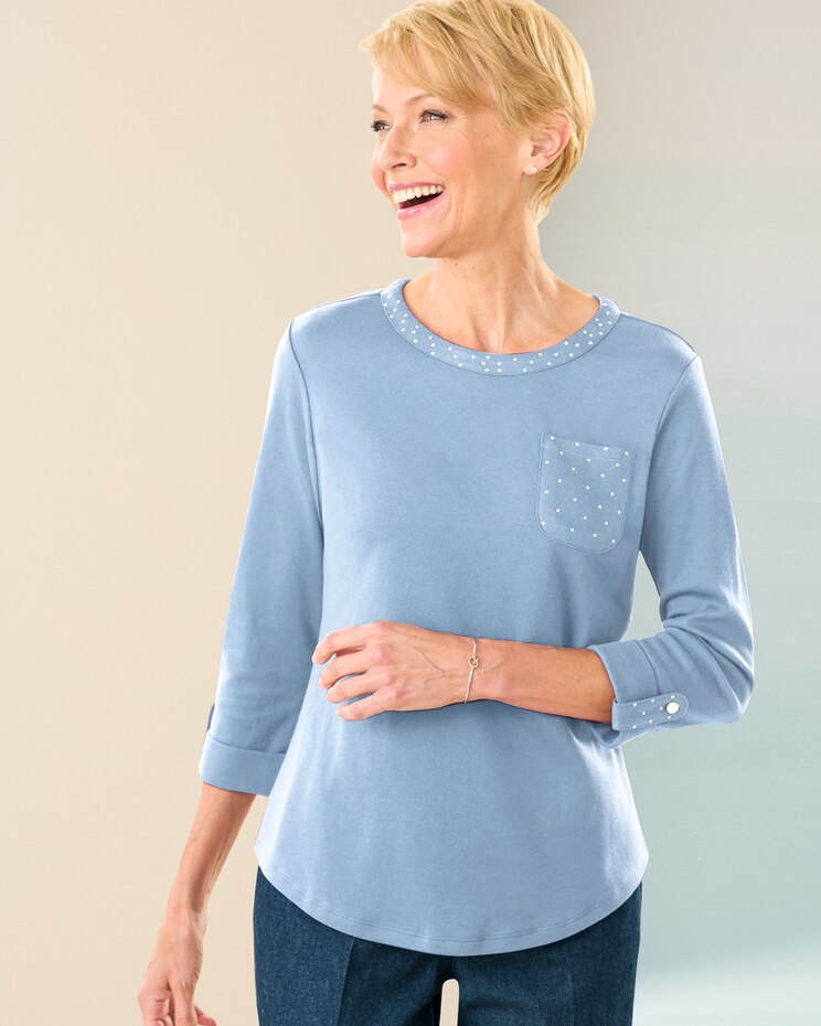 Ladies Who Lunch Knit 3/4 Sleeve Tee image number 1