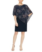 S.L. Fashions Asymmetrical Overlay Dress thumbnail number 1